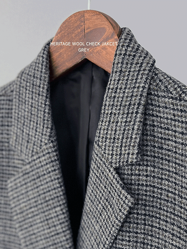 (2nd Act) Heritage gray wool check jacket(울60%,M/L) -단독주문시 당일발송(4시이전 결제건)