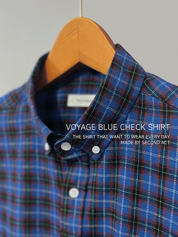 (2nd Act) VOYAGE 블루 체크 셔츠(M/L) -단독주문시 당일발송(4시이전 결제건)